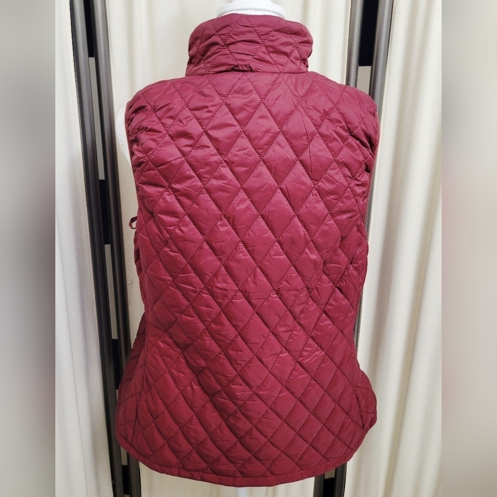 Land's End Quilted Burgundy Red Women's Puffer Vest | Size Large - Picture 2 of 5